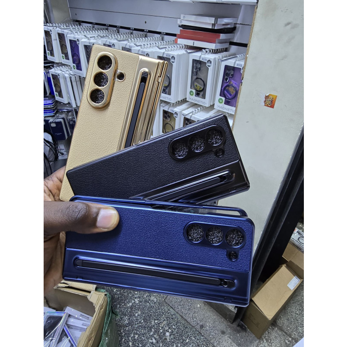 Leather Case with front glass protector and stylus pen for Samsung Phones - Image 2